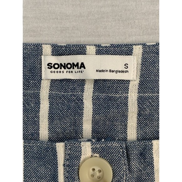 Sonoma Striped Denim Button-Front Tank Top With Tie Detail Size Small - Picture 7 of 8